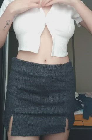 5'8 nerdy college student with natural tits, would you smash? [20F] - free porn video