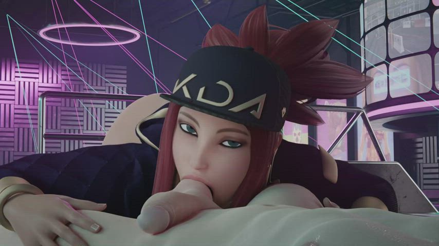 Akali Sucking Balls (HentaiVR / Bewyx) [League of legends] - free porn video