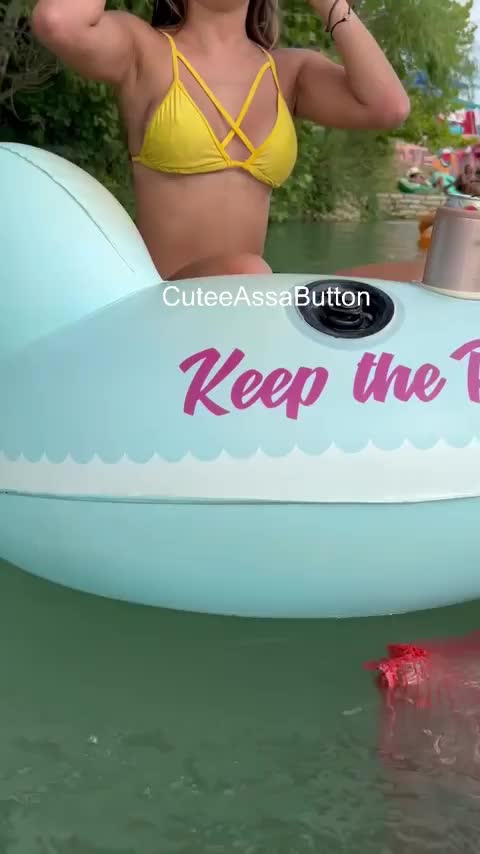 Floating the river is always more fun when someone flashes - free porn video