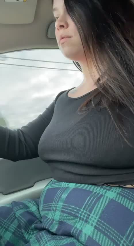 Feels sexy wearing a fishnet body suit under my outfit today - free porn video
