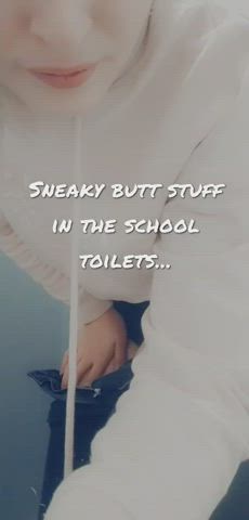 Can we fuck in the school bathroom? 😘 - free porn video