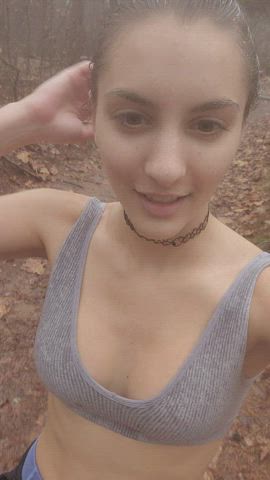 I'm always smiling when I'm running with my tits out - free porn video