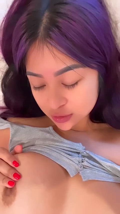 18 y.o Asian girl with huge knockers, Any suckers in here - free porn video