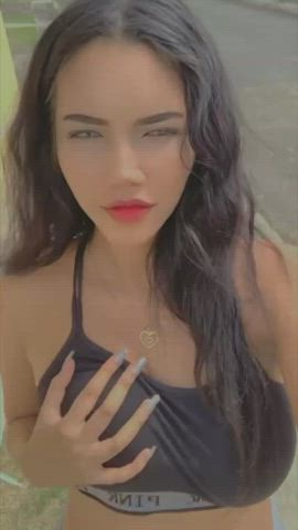 I just couldn't resist getting my tits out - free porn video