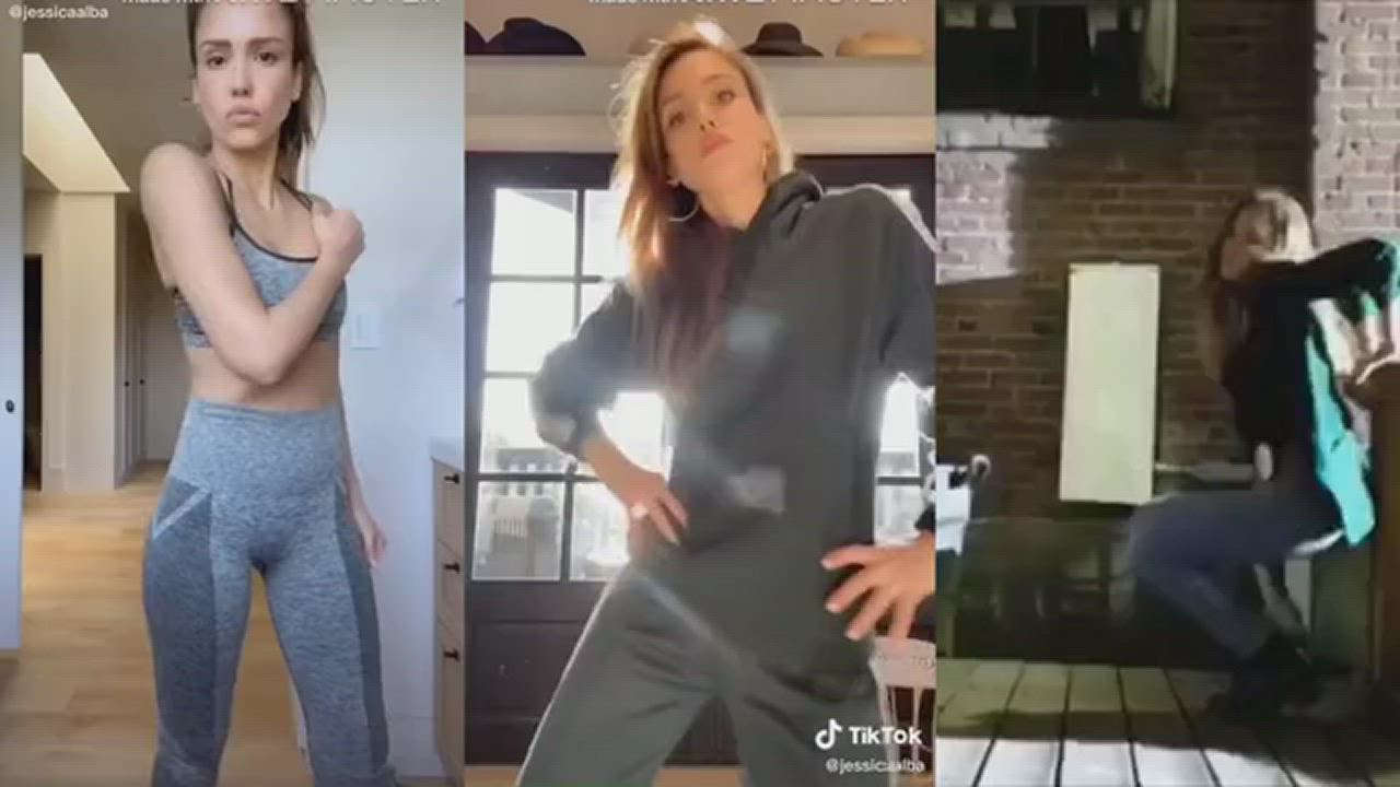 Jessica Alba sure has the legs and the moves to make any man hard - free porn video