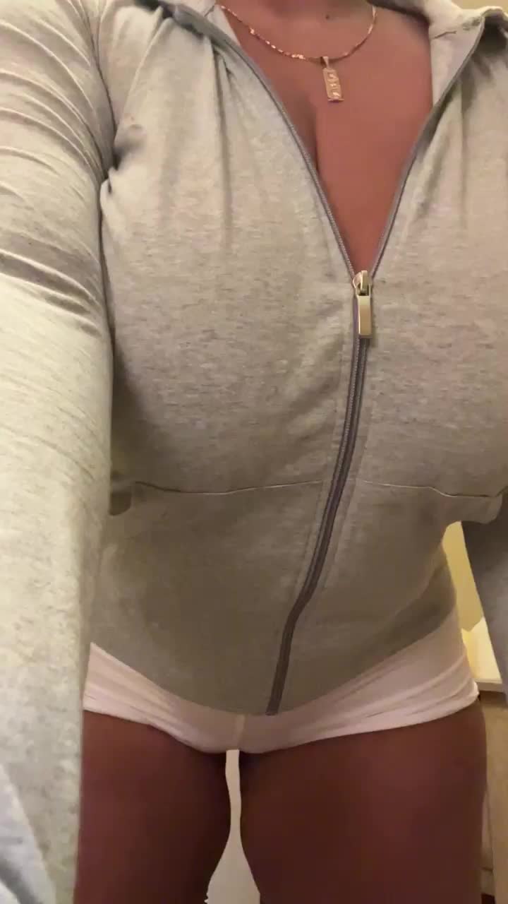 Do you think wearing this hoodie to the gym without a bra would be crossing a line? - free porn video