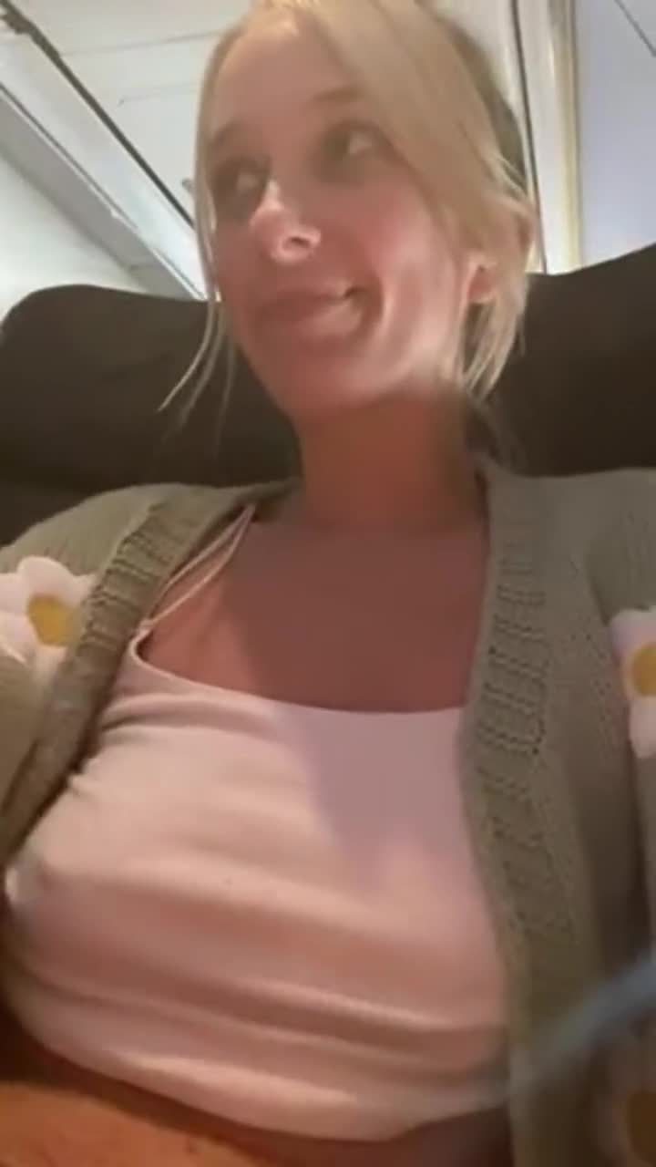 My first time in First Class, so of course I was on my best behavior 🤭[GIF] - free porn video