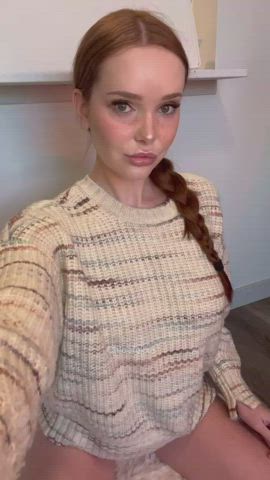 What’s hiding underneath my big sweater ;) - free porn video