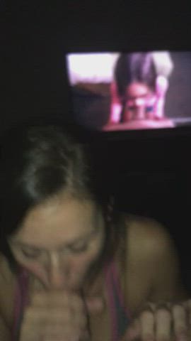 Wife is learning good! Would you let her practice on your cock!? - free porn video
