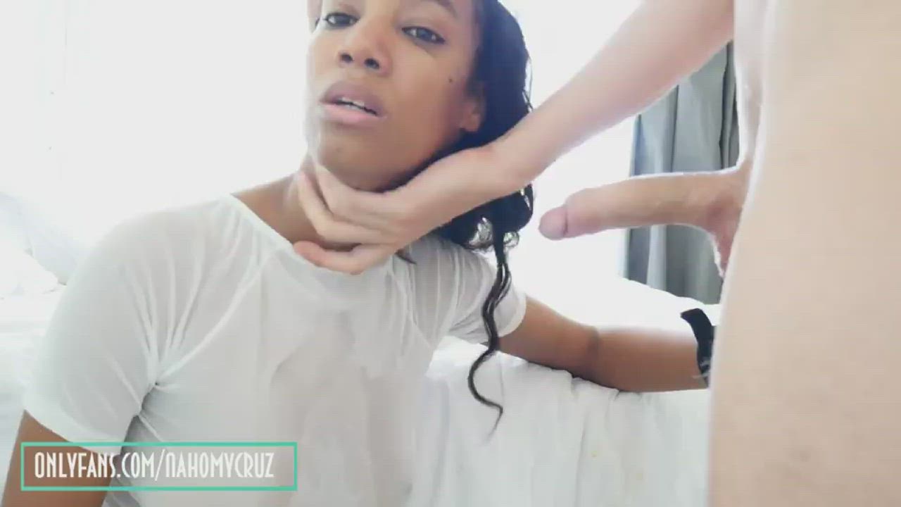 Ebony goddess disrespectfully forced to blow this dick - free porn video