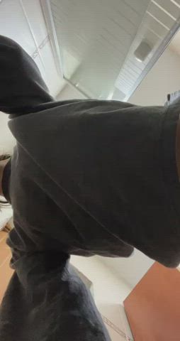 Hey don't move! Trying to sit my boobs on your face - free porn video