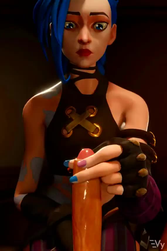 Jinx playing with a cock (Vulpeculy) [League of Legends] - free porn video