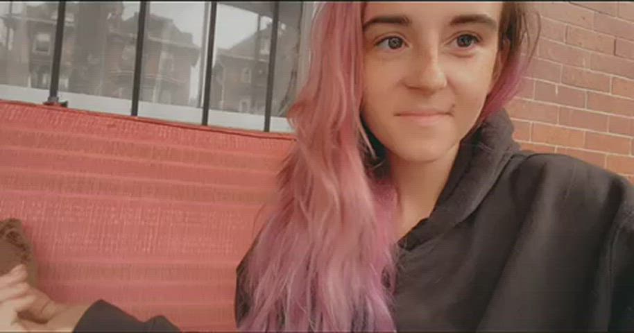The thought of my neighbors seeing me makes me so horny 👀 [gif] - free porn video