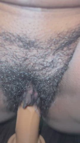 Creamy Ebony on a Dildo 😉 - free porn video