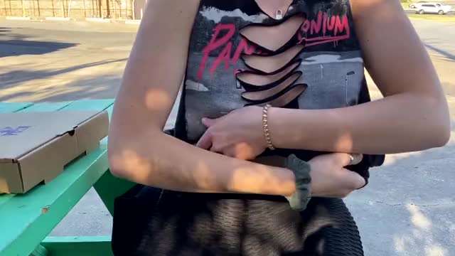 Swapping tops at lunch [GIF] - free porn video
