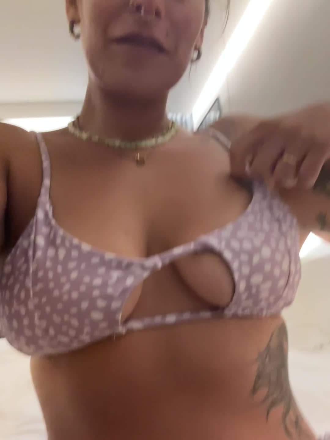 Playing with my bikini  - free porn video