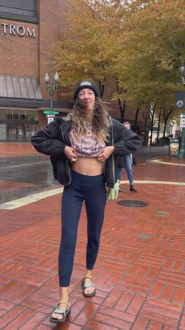 I always have fun sneaking a flash through the bustling city [gif] - free porn video