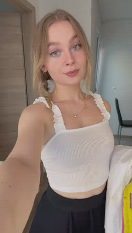 Would you like to undress my school skirt or keep it on - free porn video