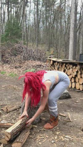 Its fun handling wood 😅 - free porn video