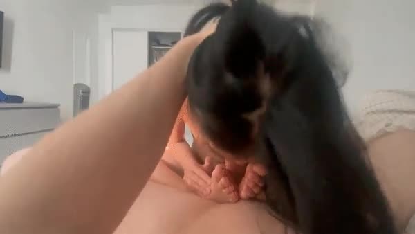 Footjob+Blowjob combo from tiny teen🥵 - free porn video