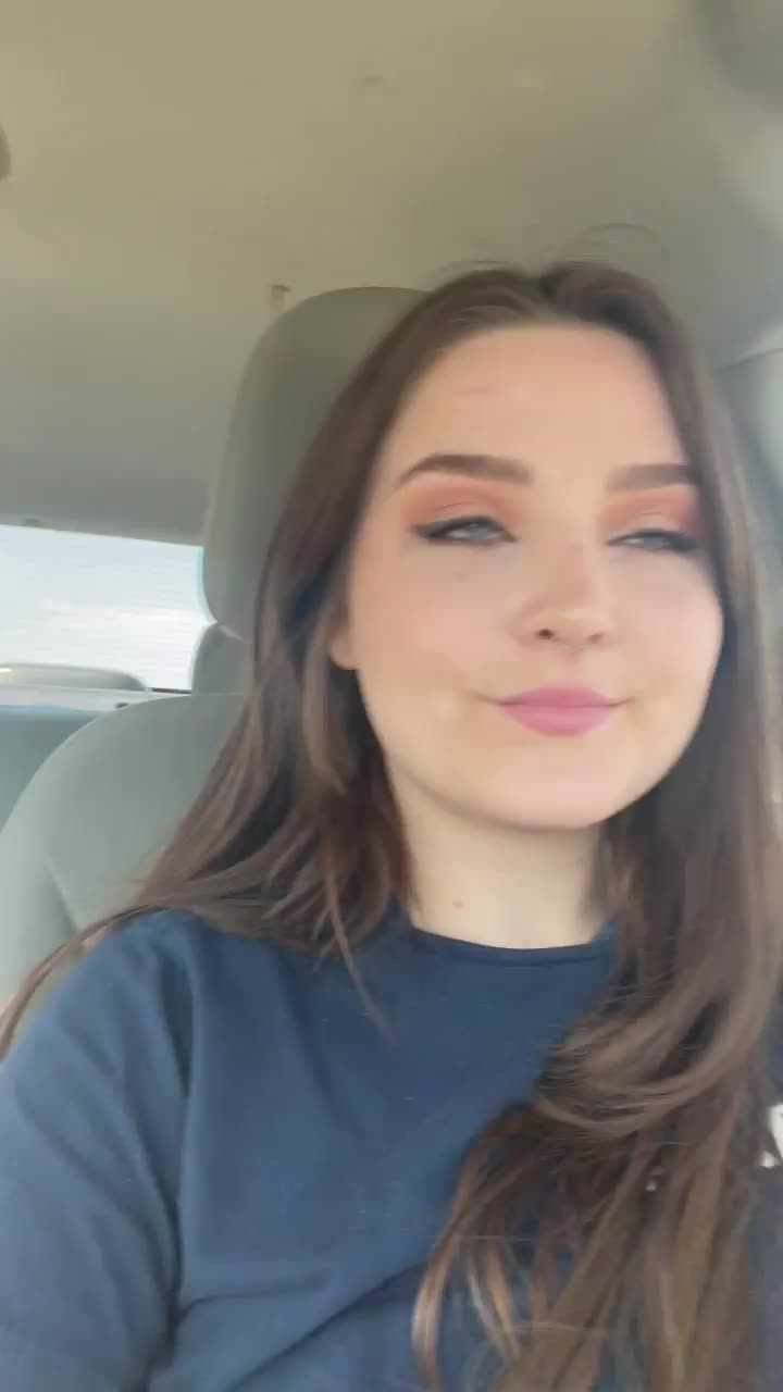 I tried to get my shirt down before a truck passed me but I failed.. oops ;) - free porn video