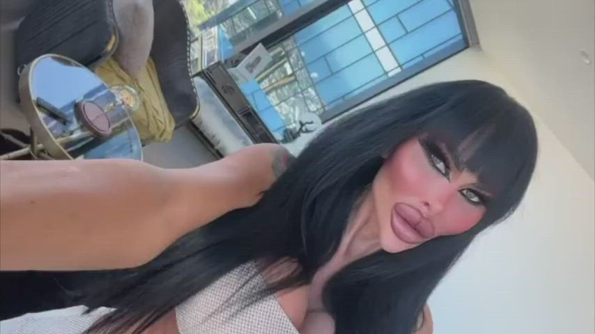 extreme lip filler and cheek bones. - free porn video