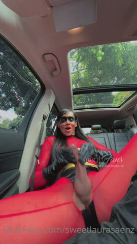 "Incredible" explosive ladycock cumshot in car. Premium goonfuel! - free porn video