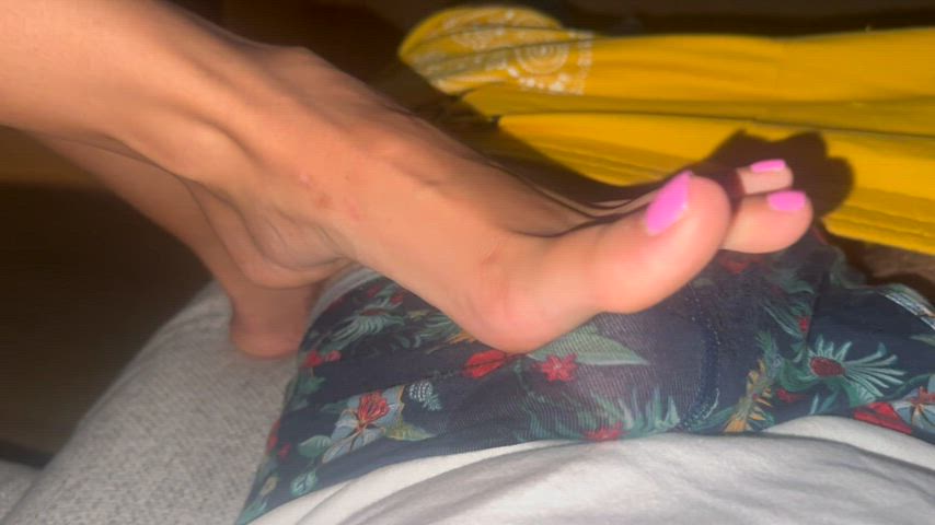 I made him cum under his pants🥰 he has never been too sensitive, but that’s how much he loves my feet😍 and you? - free porn video