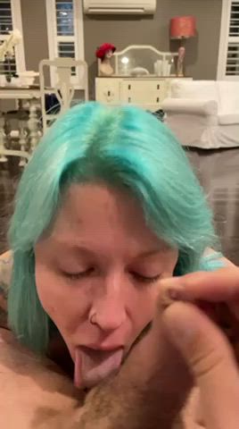 Licking his balls was all it took to finish him off on my face 😇 - free porn video
