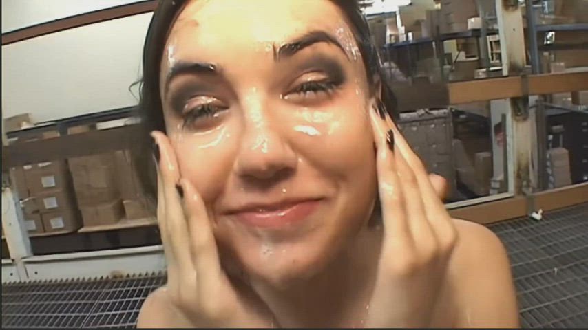 Sasha Grey's Bukkake reaction "It's awesome...I look like am I stoned and I don't even smoke weed" - free porn video