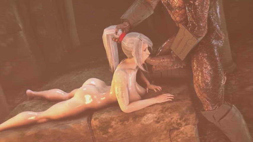 Hard monster fucks Sarah Bryant in face and pussy - 3d animated porn (zomox) [Dead or Alive] - free porn video