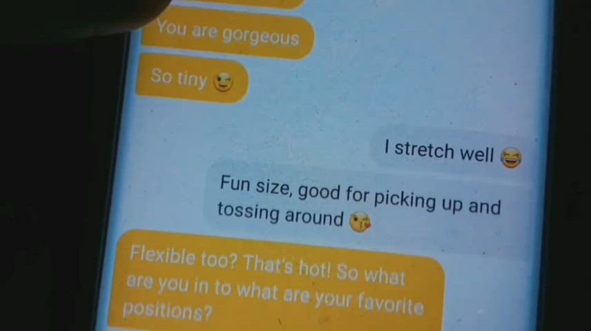 I told him when we matched on bumble that I was fun sized and easy to pick up and toss around. Was so happy that he did, multiple times, when I invited him over... - free porn video