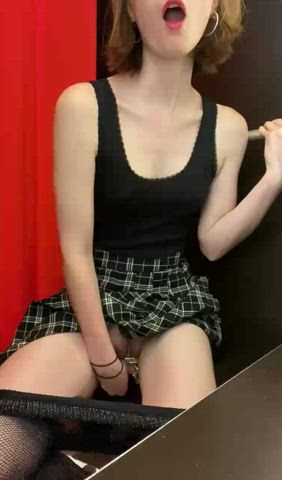 Had some fun in the dressing room [gif] - free porn video