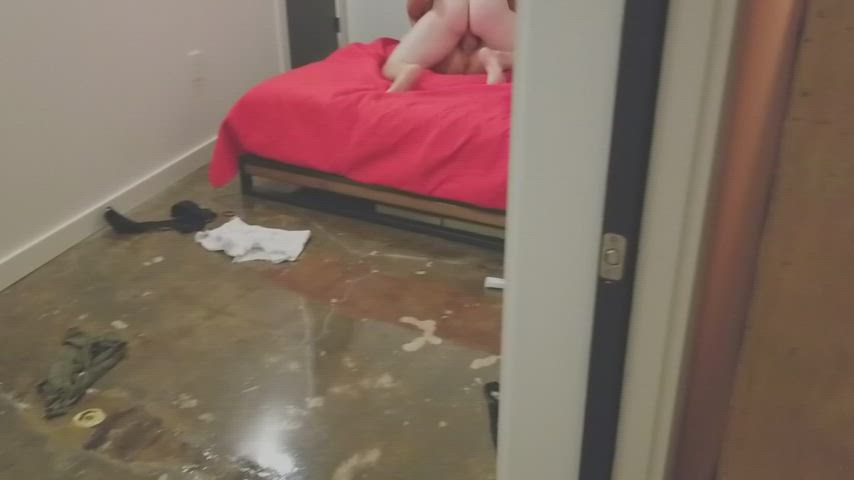 A clip from one of our early encounters with a stranger. I don't know what he was doing to Lana, but she was screaming so loud I could not hold myself and came on the polished cement floor of our old loft while he came all over her... (sound on the r - free porn video