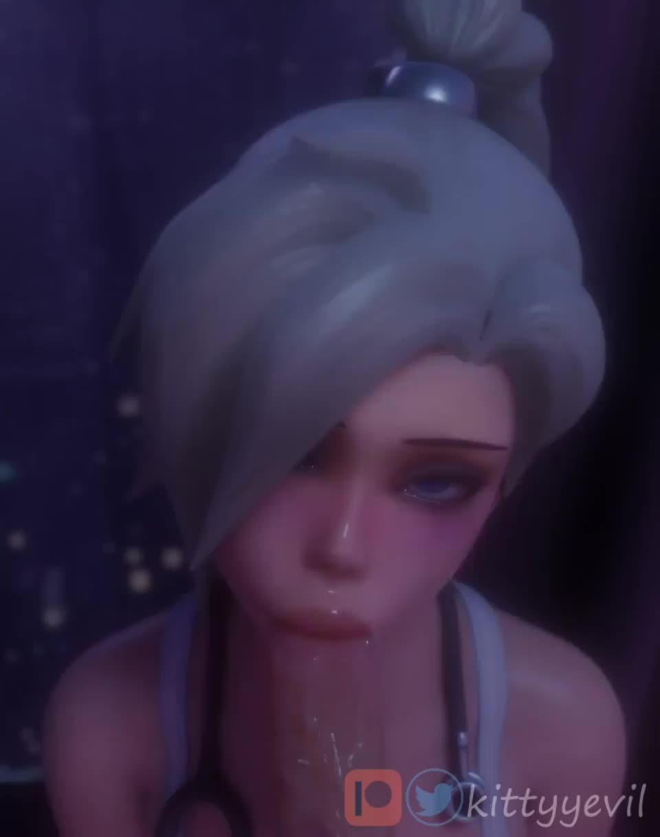 Mercy blowjob (Kittyyevill) [Overwatch] - free porn video