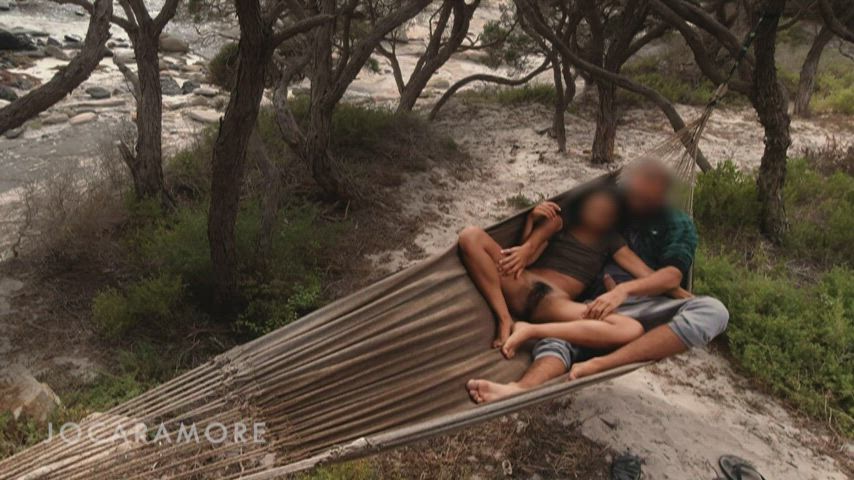 We fooled around in our hammock. - free porn video