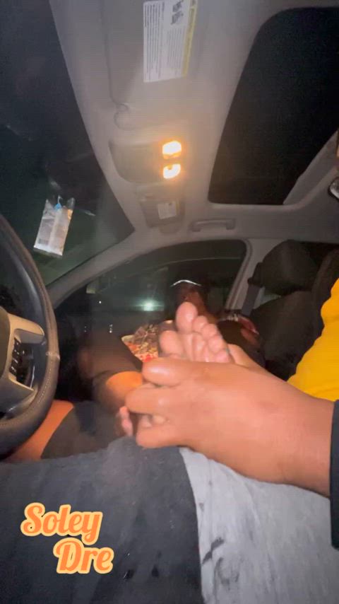 Married ebony milf coworker gets her feet fucked and blasted before returning to husband - free porn video