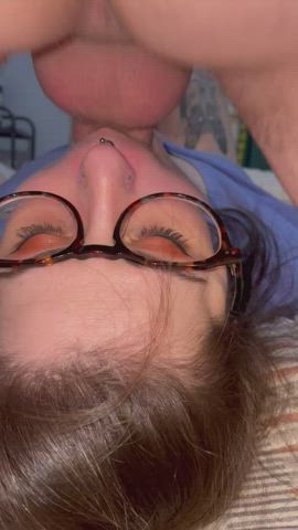 My absolute favorite way for him to fuck my face. - free porn video