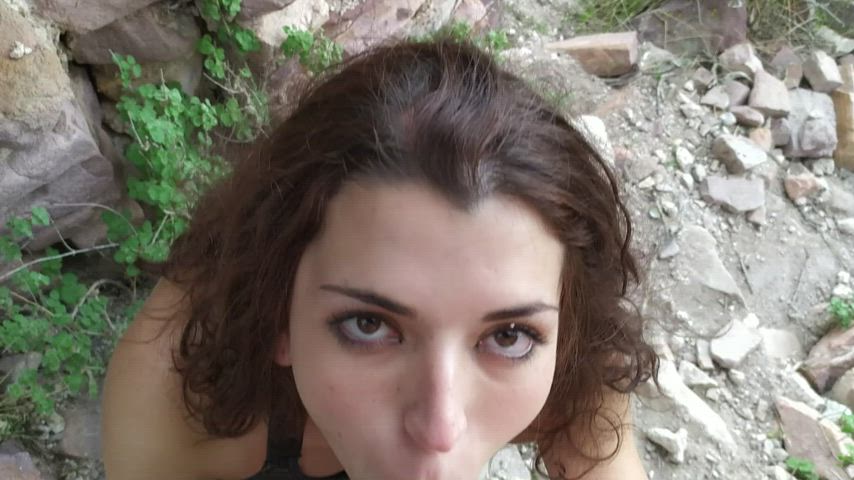 Hottie Deepthroats in public - free porn video