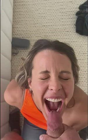 If you don't want cum on your outfit, open real wide 😜 - free porn video