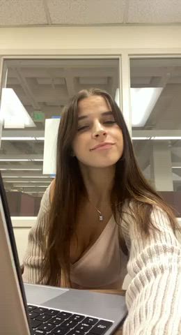 When school gets boring I get horny all the time.. and then stuff like this happens haha… i think my classmate saw me flashing my teen tits - free porn video