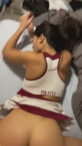 Asian Cheerleader Go Pirates! - free porn video