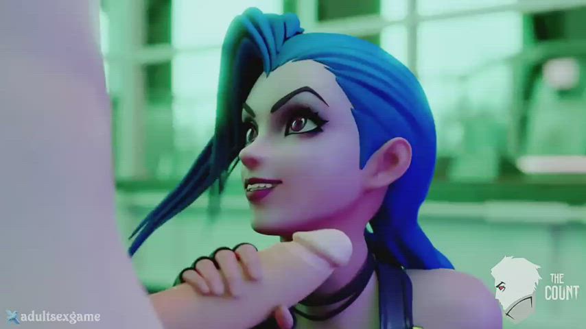 Jinx playing dick Cumming in mouth (TheCount) [League of Legends] - free porn video