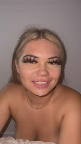 Love sending a beautiful girl back to her Boyfriend with cum all over her face - free porn video