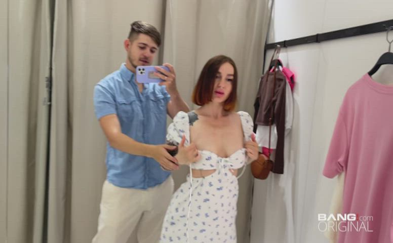 [Kleo Model] Fucks In A Mall Fitting Room With Lots Of Mirrors - free porn video