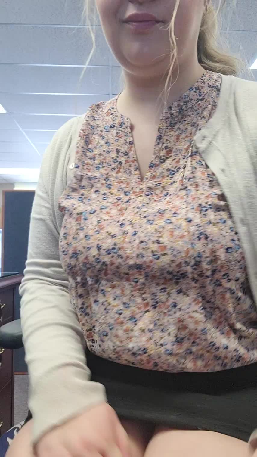 Would you sneak a peak if you saw me lifting my skirt at work? - free porn video