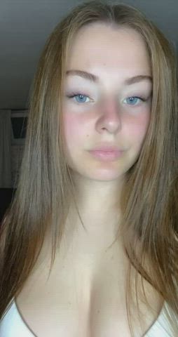 imagine how your cock would fit in between my natural tits - free porn video