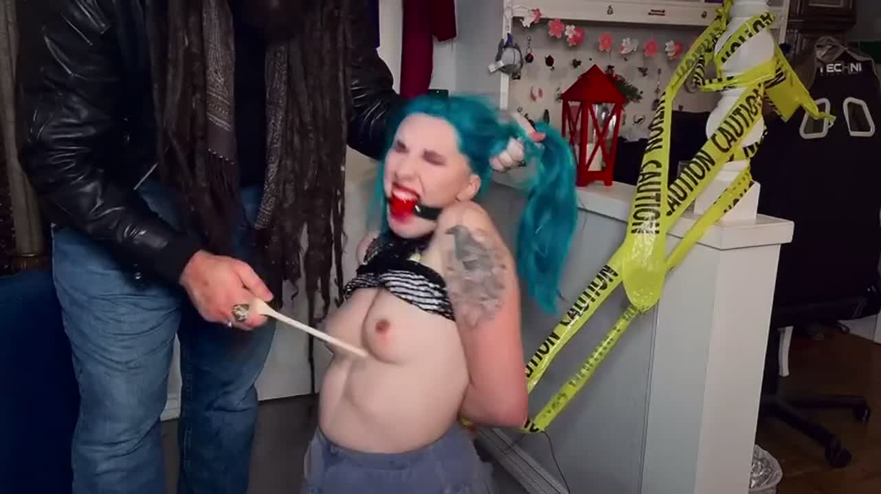 Humiliating command; forced to thank Royjack while gagged and tortured - free porn video