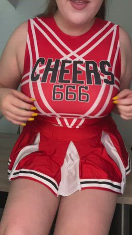 in case you wanted to see what a stacked cheerleader is wearing underneath her uniform... there you go - free porn video