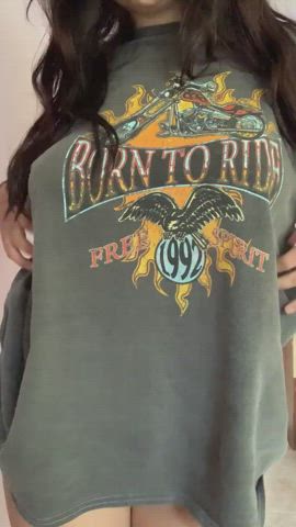As the shirt says I was born to ride. (F) - free porn video